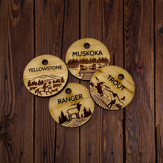 Personalized Wooden Dog ID Tag - Rocky Mountain Dog