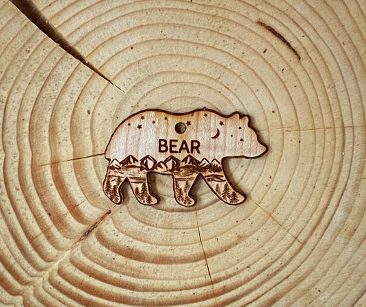 Personalized Wooden Shape Dog ID Tags - Rocky Mountain Dog