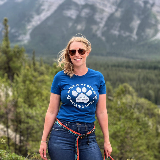 Women's Dog Walking T-Shirt - Rocky Mountain Dog