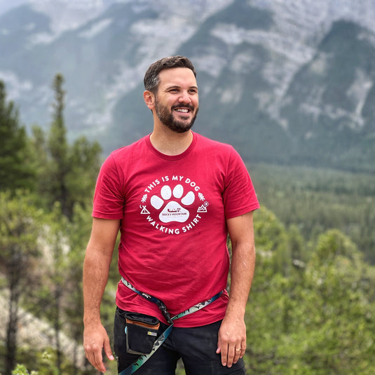 Men's Dog Walking T-Shirt - Rocky Mountain Dog