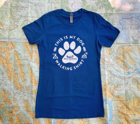 Women's Dog Walking T-Shirt - Rocky Mountain Dog