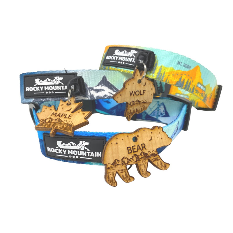 Load image into Gallery viewer, Personalized Wooden Shape Dog ID Tags
