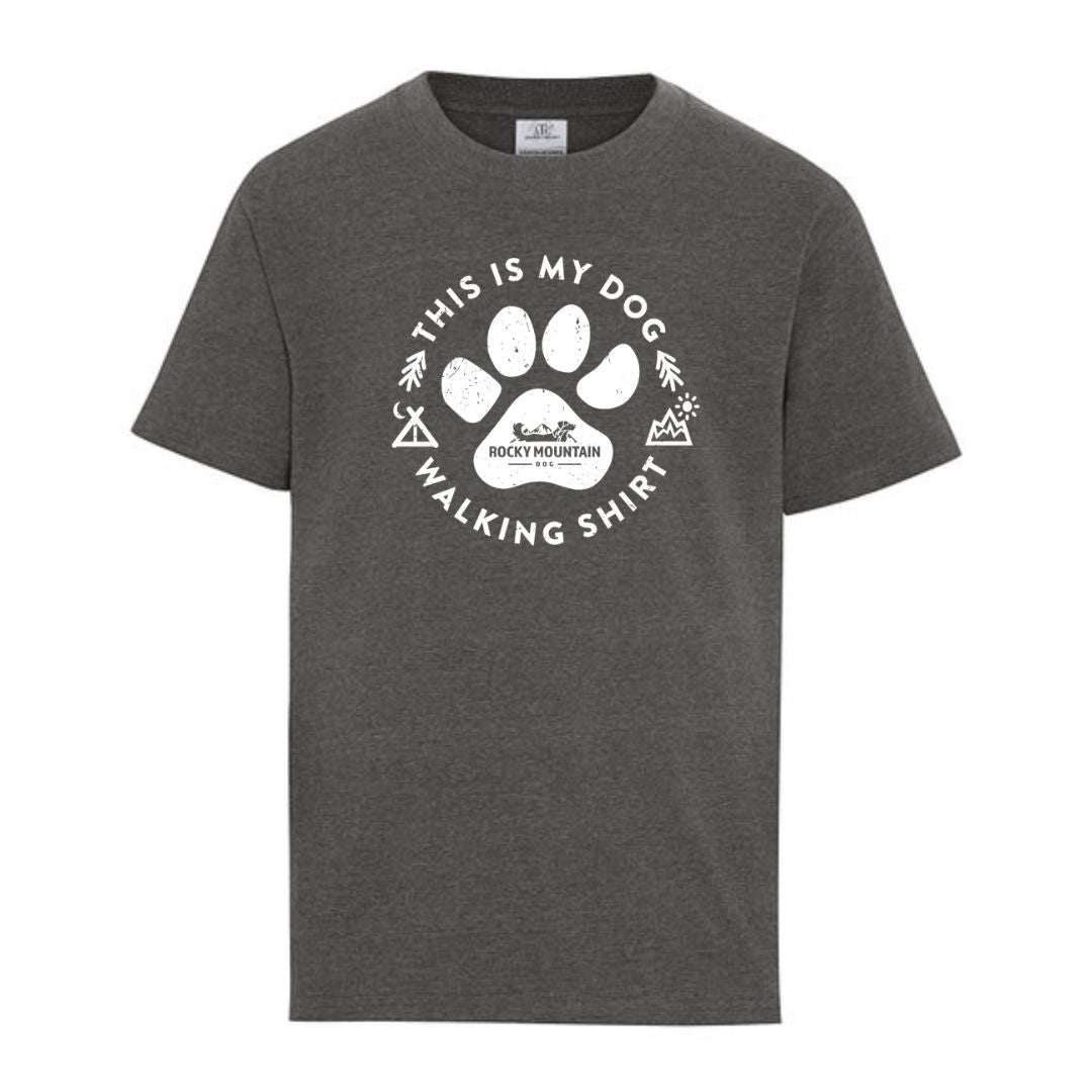 Grey Men's Dog Walking T-Shirt