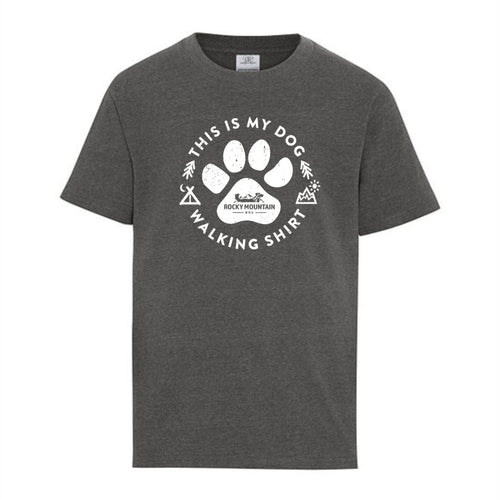 Grey Men's Dog Walking T-Shirt - Rocky Mountain Dog
