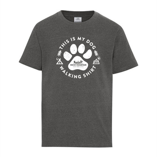 Grey Men's Dog Walking T-Shirt - Rocky Mountain Dog