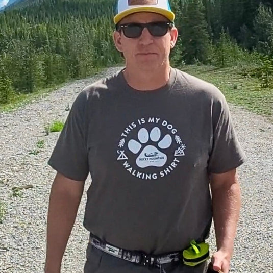 Grey Men's Dog Walking T-Shirt