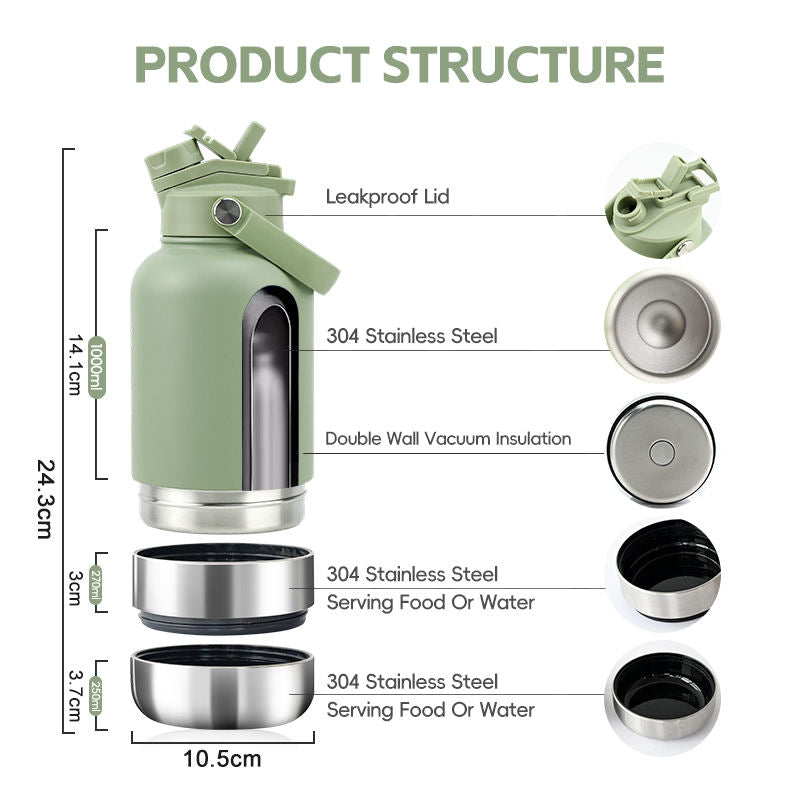 Load image into Gallery viewer, Portable Travel Water Bottle and Feeder Bowls
