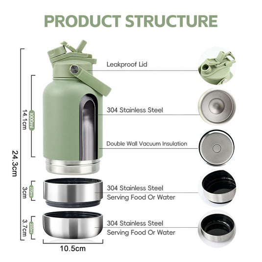 Portable Travel Water Bottle and Feeder Bowls