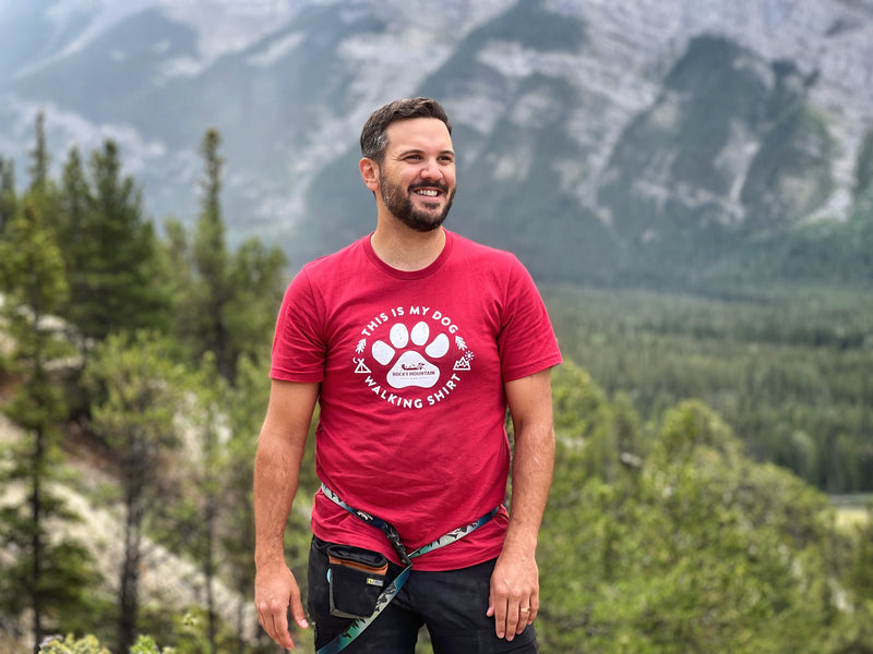Men's Dog Walking T-Shirt, Rocky Mountain Dog