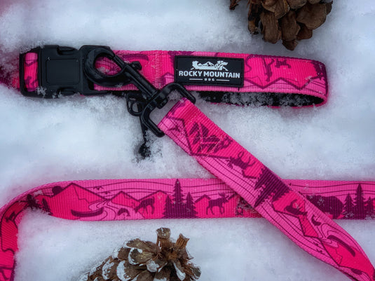 Pink mountain dog leash
