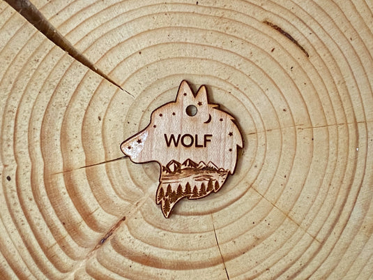 RMD Collar & Wolf Wooden Tag Set