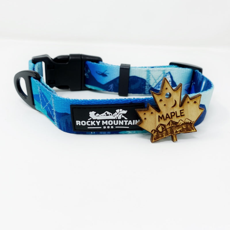 Load image into Gallery viewer, RMD Collar &amp; Maple Leaf Wooden Tag Set

